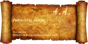 Ambrózy Ádám névjegykártya
